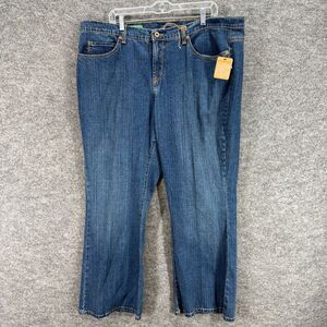 New Jeanstar Jeans Women 22W Plus Blue Denim Dark Wash Low Rise Bootcut Stretch